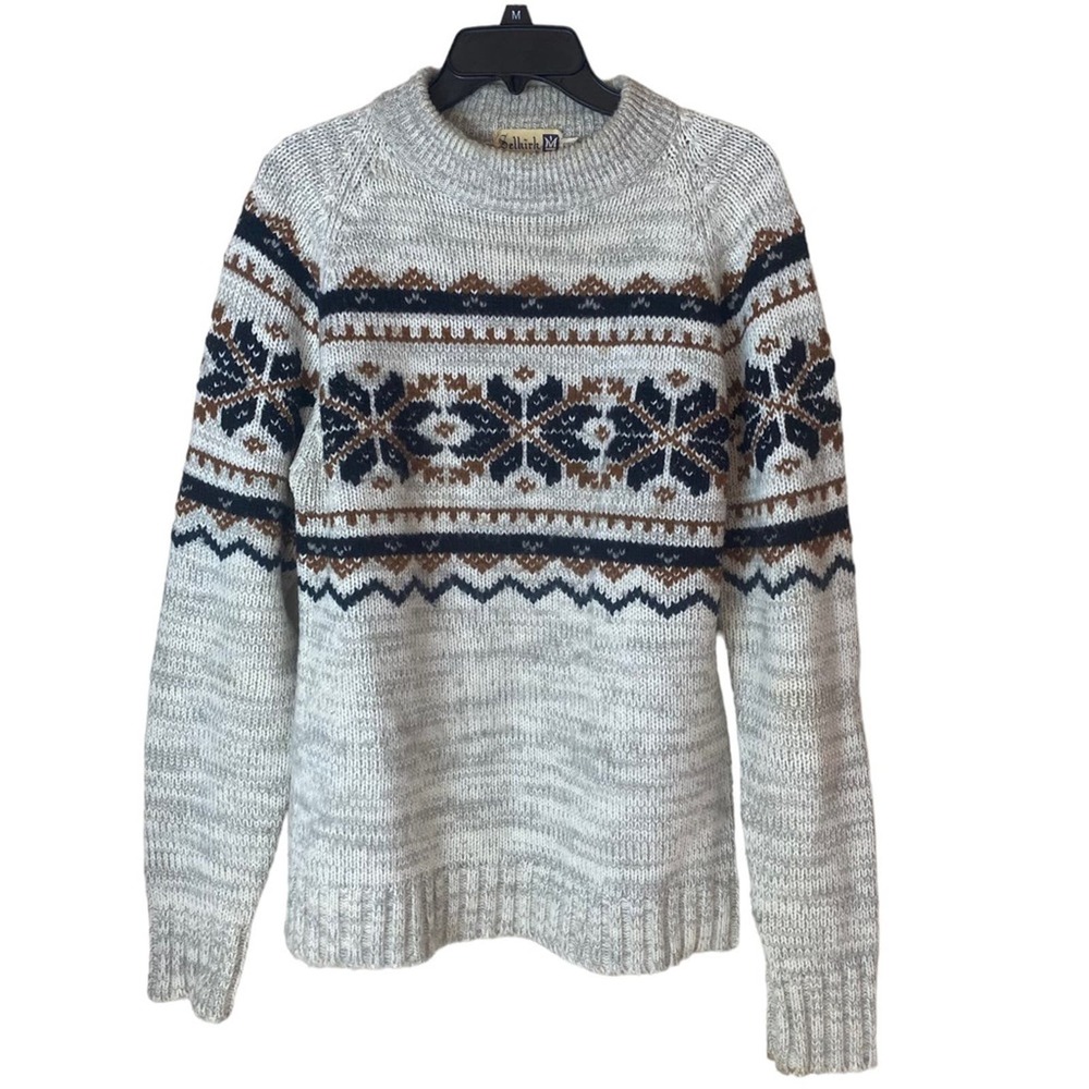 Vintage Selkirk Nordic fair isle acrylic made in Taiwan sweater size L